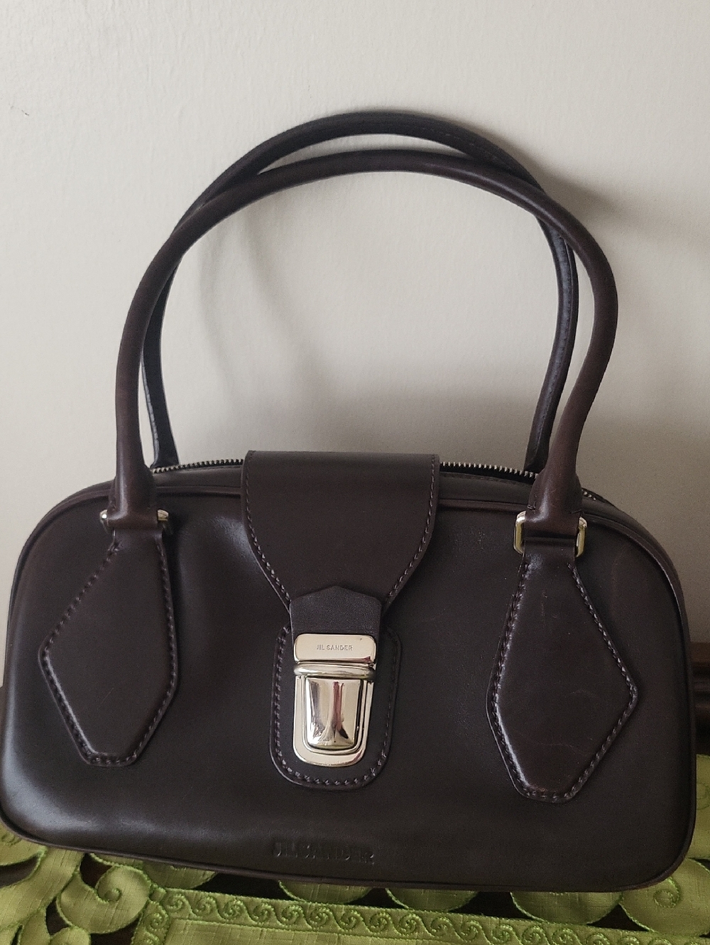 Jil Sander Brown Leather Satchel Handbag
